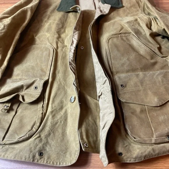 Vintage Filson tin cloth field mens XXL tan button up jacket - Picture 4 of 4